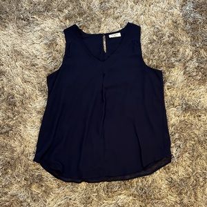 Navy Sleeveless Top - Zenana